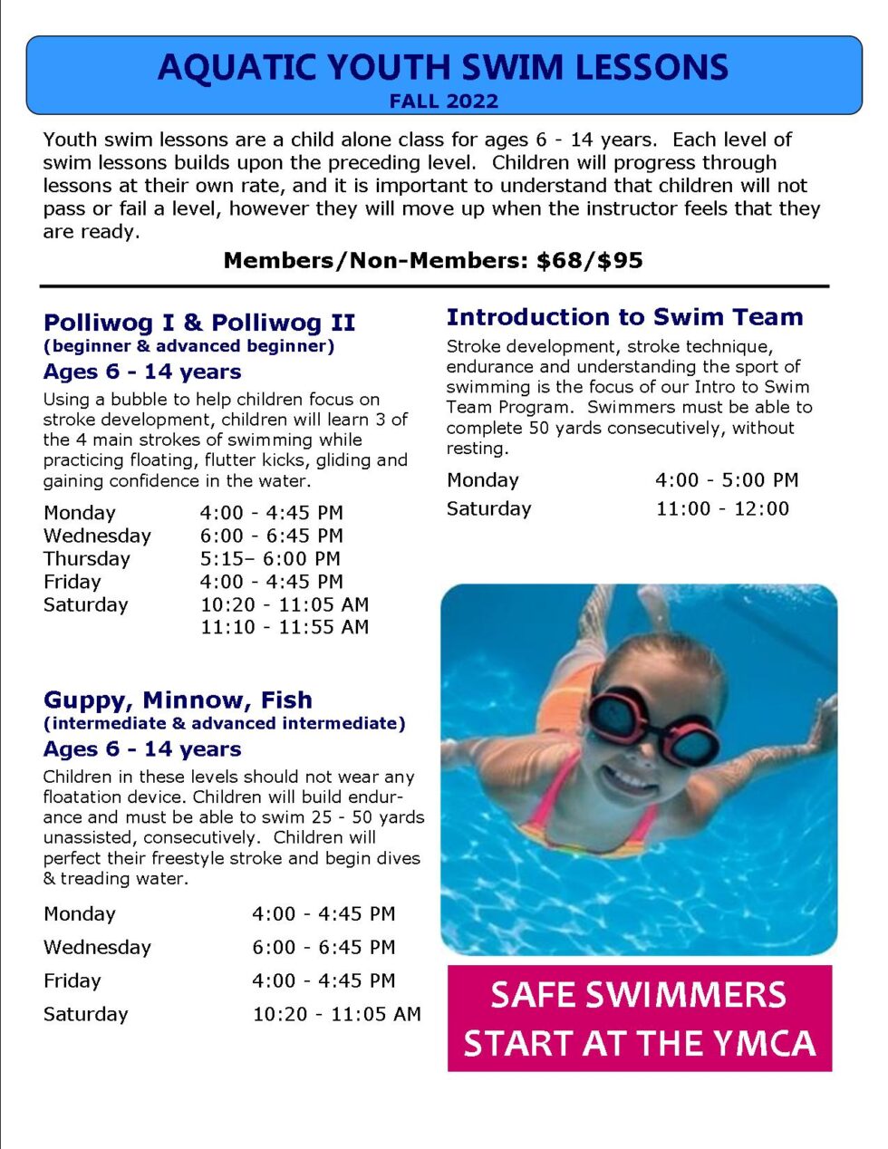 Youth Lessons Smithfield YMCA